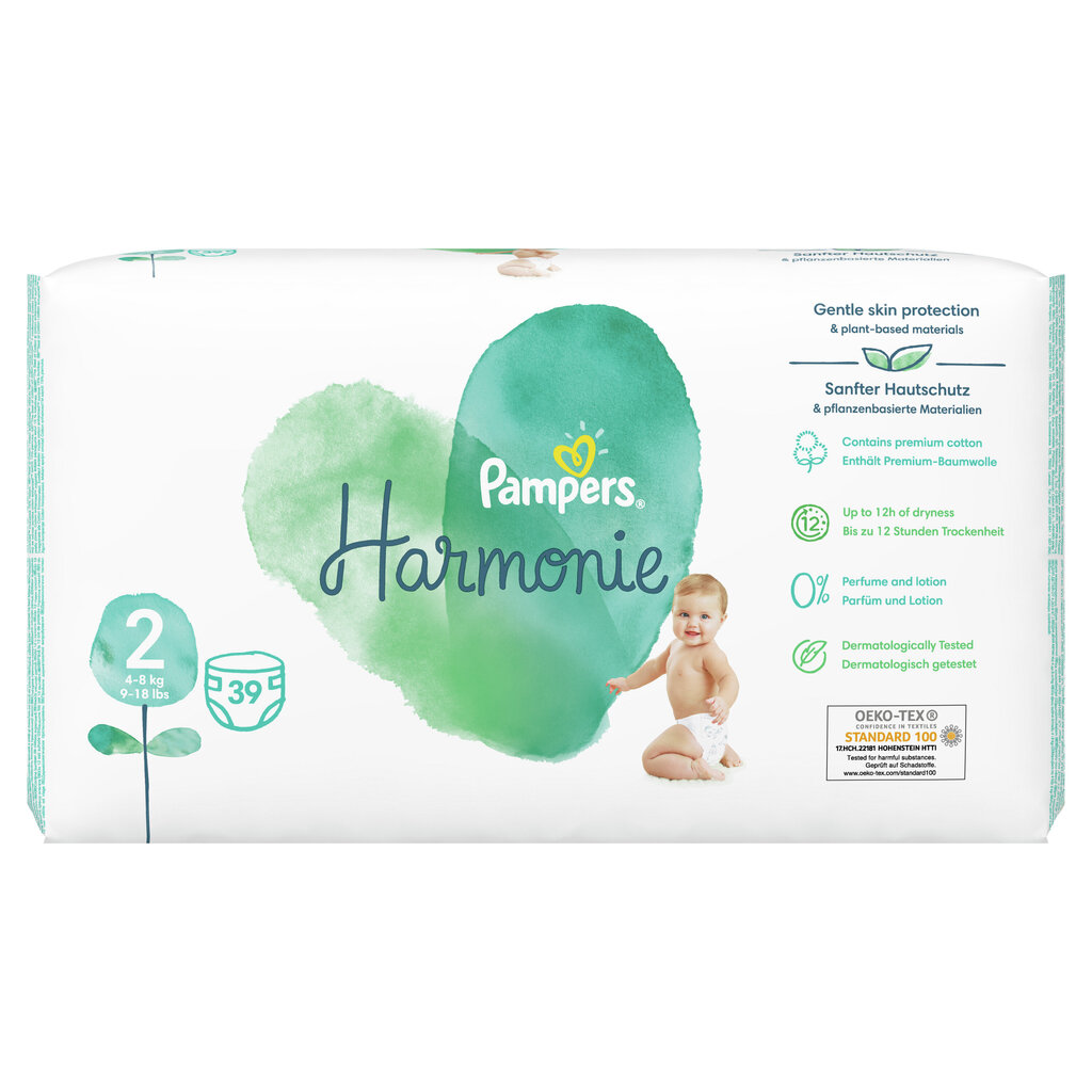 Sauskelnės Pampers Harmonie VP S2, 39 vnt. kaina ir informacija | Sauskelnės | pigu.lt