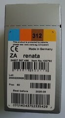 Батарейки Renata (ZA312.DP6) для слуховых аппаратов (Zinc-Air) цена и информация | Батарейки | pigu.lt