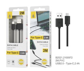 Laidas USB-C 2m 2.4A OnePlus juodas kaina ir informacija | Laidai telefonams | pigu.lt