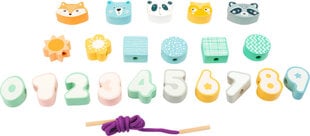 Деревянная игра-шнуровка "Pastel", Small Foot цена и информация | Игрушки для малышей | pigu.lt
