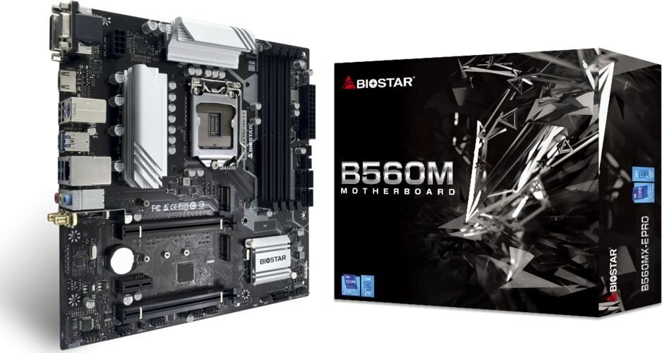 Mainboard|BIOSTAR|Intel B560|LGA1200|MicroATX|Memory DDR4|Memory slots 4|1xPCI-Express 3.0 1x|1xPCI-Express 3.0 16x|1xPCI-Express 4.0 16x|2xM.2|1x15pi цена и информация | Pagrindinės plokštės | pigu.lt