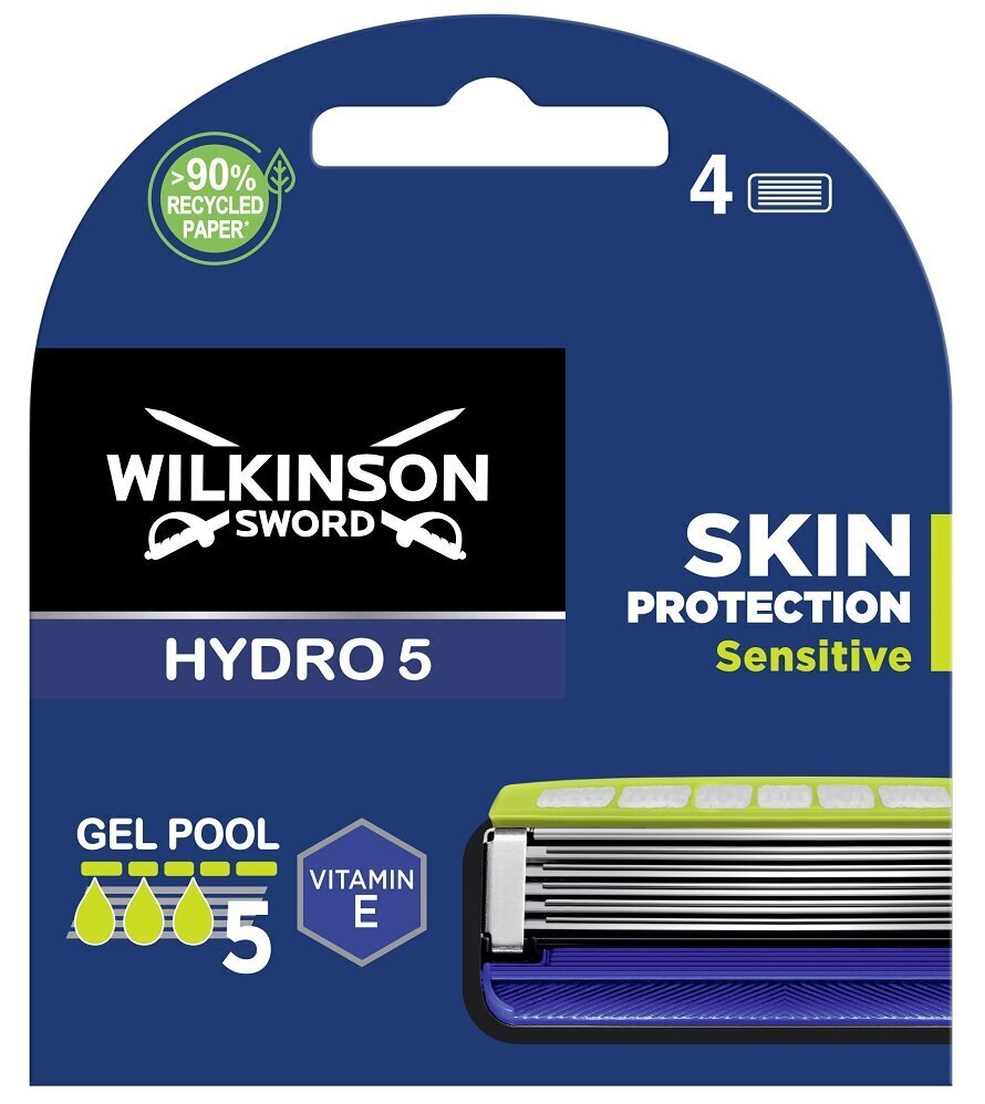 Skutimosi galvutės Wilkinson Sword Men Hydro5 Sensitive, 4 vnt. цена и информация | Skutimosi priemonės ir kosmetika | pigu.lt