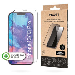 Toti Premium 4779040337778 PREMIUM TEMPERED screen protector glass 3D full cover for iPhone 13/13 Pro (6,1'') Black kaina ir informacija | Apsauginės plėvelės telefonams | pigu.lt