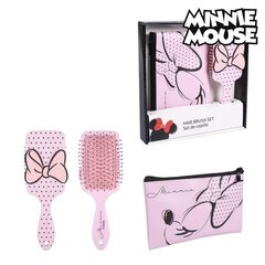 Dovanų rinkinys Minnie Mouse Higienos reikmenų krepšys Plaukų stilius Rožinė (2 pcs) kaina ir informacija | Šepečiai, šukos, žirklės | pigu.lt