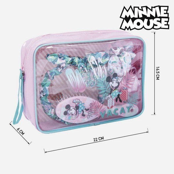 Tualeto krepšys su aksesuarais Minnie Mouse (10 pcs) kaina ir informacija | Plaukų aksesuarai | pigu.lt