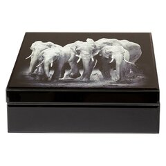 Bigbuy Home dėžutė su skyriais Elephant, 24 x 17 cm kaina ir informacija | Daiktadėžės | pigu.lt