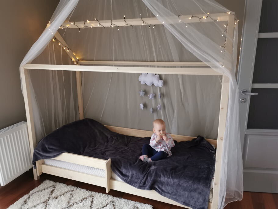 Vaikiška lova namelis SofiHouse R28, 120x60 cm, Nedažyta kaina ir informacija | Kūdikių lovytės | pigu.lt