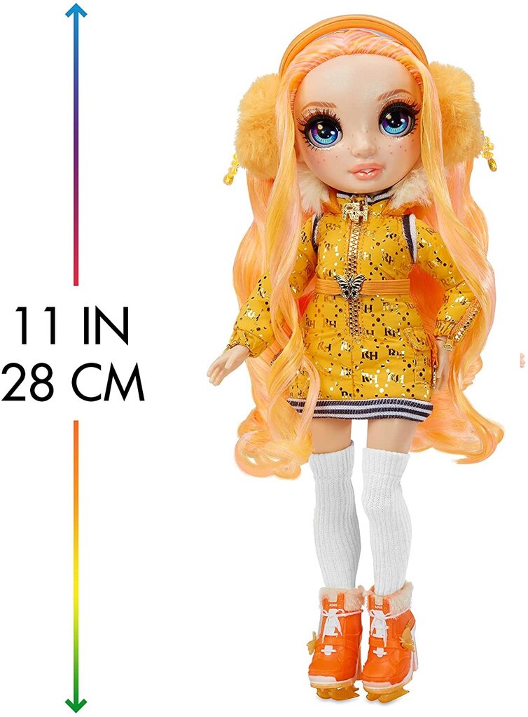 Rainbow High Winter Break Fashion Doll- Poppy Rowan (Orange) kaina ir informacija | Žaislai mergaitėms | pigu.lt