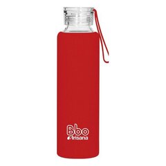 Бутылка Irisana BBO4, боросиликатное стекло, 550 мл, красная цена и информация | Фляги для воды | pigu.lt