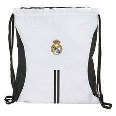 Sportinis krepšys su virvutėmis Real Madrid C.F., baltas / juodas kaina ir informacija | Kuprinės mokyklai, sportiniai maišeliai | pigu.lt