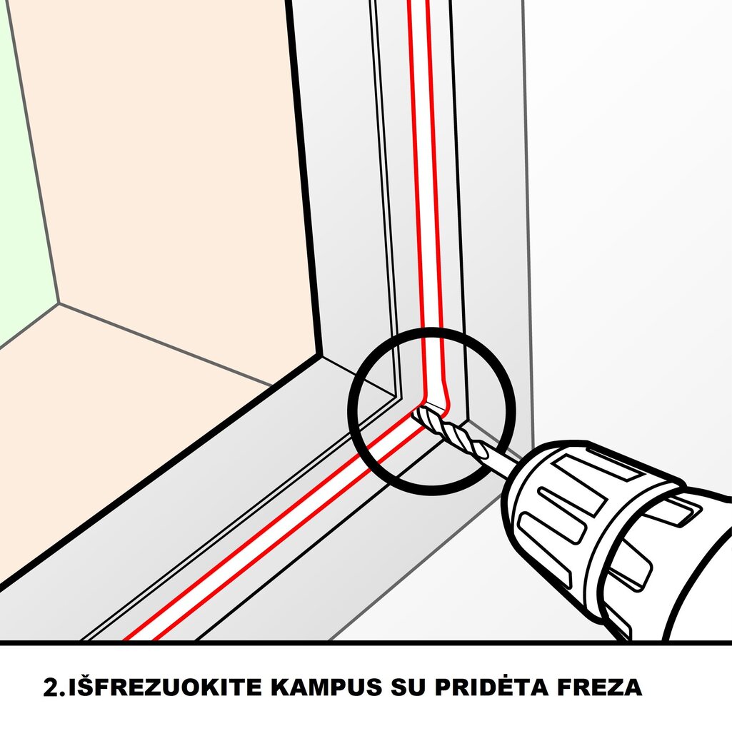 PVC langų ir durų tarpinė poliuretano putų pagrindu Q-LON + Freza, 25 m kaina ir informacija | Durų lankstai, priedai | pigu.lt