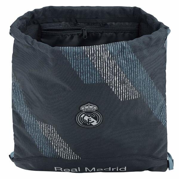 Sportinis krepšys su virvutėmis Real Madrid C.F. Gris Oscuro, pilkas kaina ir informacija | Kuprinės mokyklai, sportiniai maišeliai | pigu.lt
