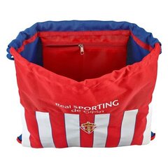 Sportinis krepšys su virvutėmis Real Sporting de Gijón, raudonas / baltas kaina ir informacija | Kuprinės mokyklai, sportiniai maišeliai | pigu.lt