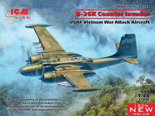 Klijuojamas Modelis ICM 48279 USAF Vietnam War Attack Aircraft B-26K Counter Invader 1/48 kaina ir informacija | Klijuojami modeliai | pigu.lt