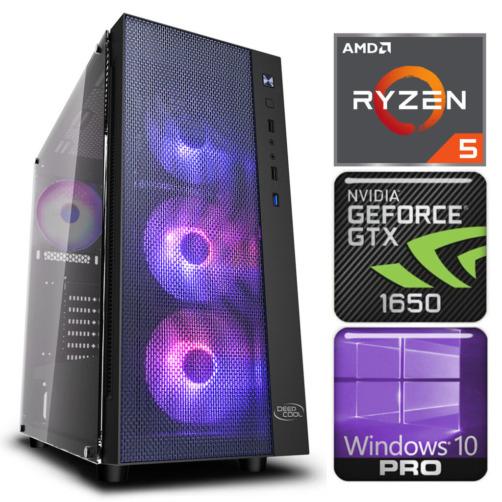 INTOP Ryzen 5 3600 16GB 240SSD M.2 NVME+1TB GTX1650 4GB WIN10Pro kaina ir informacija | Stacionarūs kompiuteriai | pigu.lt