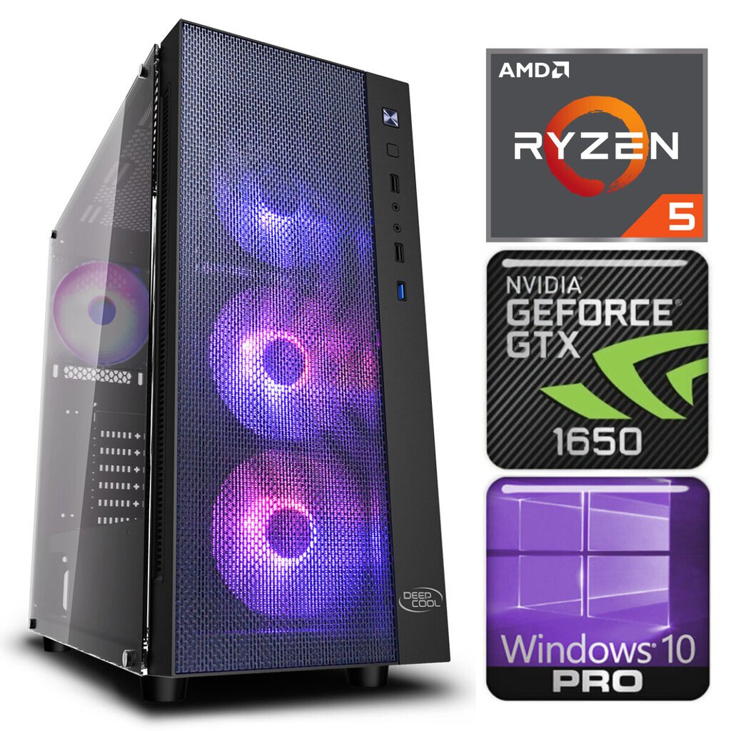 INTOP Ryzen 5 3600 32GB 240SSD M.2 NVME GTX1650 4GB WIN10Pro kaina ir informacija | Stacionarūs kompiuteriai | pigu.lt