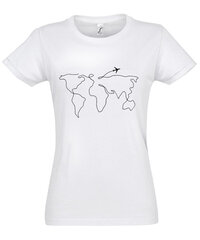 Marškinėliai moterims Kelionė, balti kaina ir informacija | Marškinėliai moterims | pigu.lt