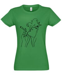 Marškinėliai moterims Dūmuose, žali kaina ir informacija | Marškinėliai moterims | pigu.lt