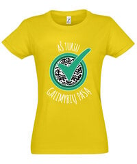 Marškinėliai moterims Galimybių pasas, geltona kaina ir informacija | Marškinėliai moterims | pigu.lt