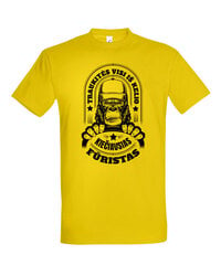 Marškinėliai vyrams Kiečiausias fūristas, geltoni kaina ir informacija | Vyriški marškinėliai | pigu.lt