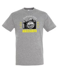 Vyriški marškinėliai Fotografuoju, pilki kaina ir informacija | Vyriški marškinėliai | pigu.lt