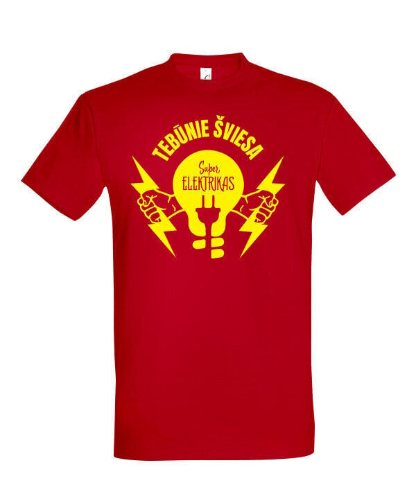 Vyriški marškinėliai Elektrikas, raudoni kaina ir informacija | Vyriški marškinėliai | pigu.lt