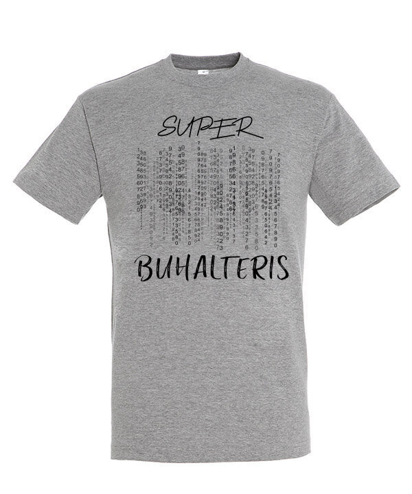 Vyriški marškinėliai Buhalteris, pilki kaina ir informacija | Vyriški marškinėliai | pigu.lt