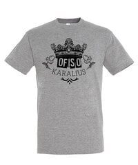 Marškinėliai vyrams Ofiso karalius, pilki kaina ir informacija | Vyriški marškinėliai | pigu.lt