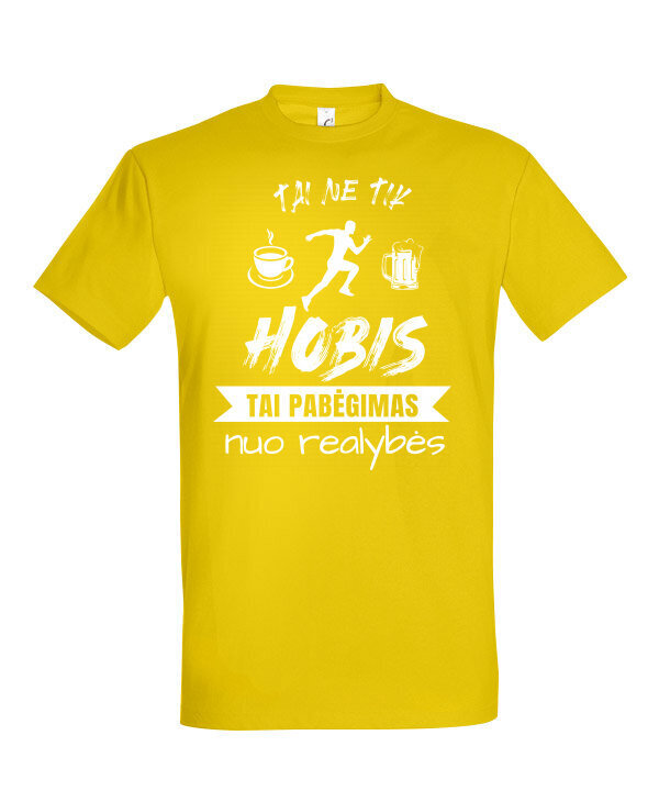 Marškinėliai vyrams Pabėgimas, geltoni цена и информация | Vyriški marškinėliai | pigu.lt
