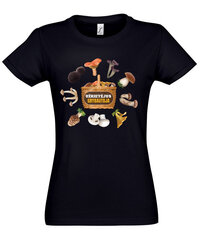 Marškinėliai moterims Grybautoja, juodi kaina ir informacija | Marškinėliai moterims | pigu.lt