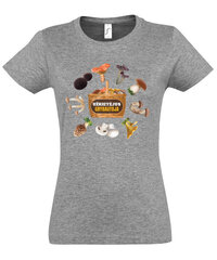 Marškinėliai moterims Grybautoja, pilki kaina ir informacija | Marškinėliai moterims | pigu.lt