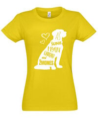 Marškinėliai moterims Šunų mylėtoja, geltoni kaina ir informacija | Marškinėliai moterims | pigu.lt