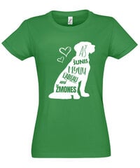 Marškinėliai moterims Šunų mylėtoja, žali kaina ir informacija | Marškinėliai moterims | pigu.lt