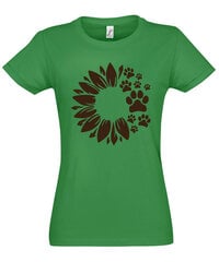 Marškinėliai moterims Pėdutės, žali цена и информация | Женские футболки | pigu.lt