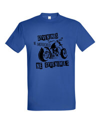 Marškinėliai vyrams Be motociklo ne gyvenimas, mėlyni цена и информация | Мужские футболки | pigu.lt