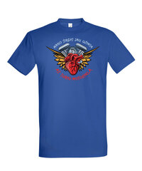 Marškinėliai vyrams Širdis motociklui, mėlyni kaina ir informacija | Vyriški marškinėliai | pigu.lt