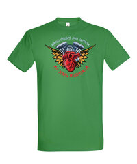 Marškinėliai vyrams Širdis motociklui, žali цена и информация | Мужские футболки | pigu.lt
