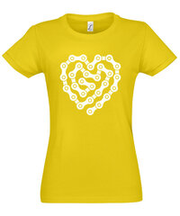 Marškinėliai moterims Dviratistė, geltoni kaina ir informacija | Marškinėliai moterims | pigu.lt