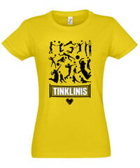 Marškinėliai moterims Tinklinis, geltoni цена и информация | Футболка женская | pigu.lt