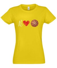 Marškinėliai moterims Krepšinis, geltoni kaina ir informacija | Marškinėliai moterims | pigu.lt