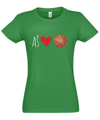 Marškinėliai moterims Krepšinis, žali kaina ir informacija | Marškinėliai moterims | pigu.lt