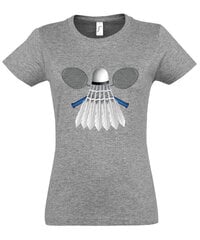 Marškinėliai moterims Badmintonas, pilki kaina ir informacija | Marškinėliai moterims | pigu.lt