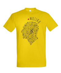 Marškinėliai vyrams Galvoje tik muzika, geltoni kaina ir informacija | Vyriški marškinėliai | pigu.lt