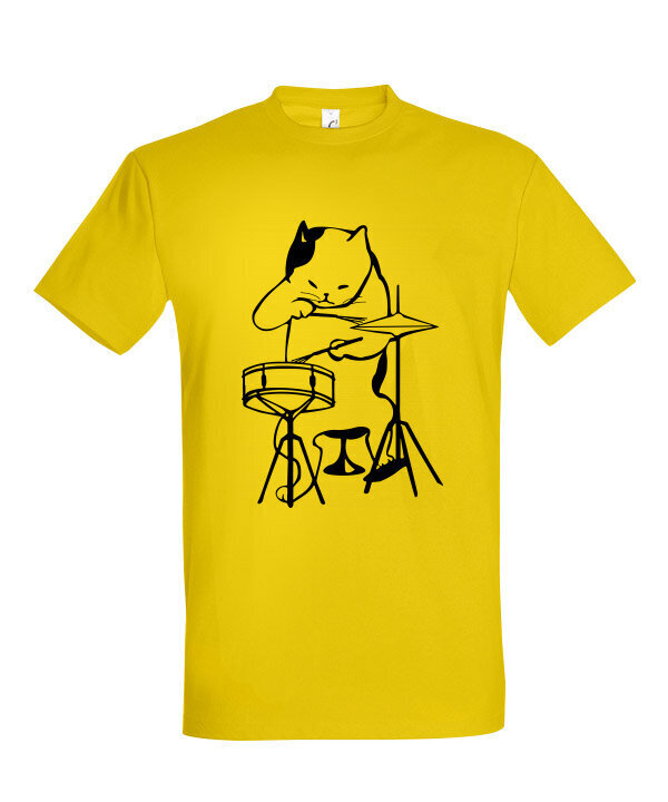 Marškinėliai vyrams Mušu būgną, geltoni цена и информация | Vyriški marškinėliai | pigu.lt