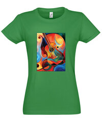 Marškinėliai moterims Muzikos pasaulis, žali kaina ir informacija | Marškinėliai moterims | pigu.lt
