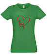 Marškinėliai moterims Raktas į širdį, žali