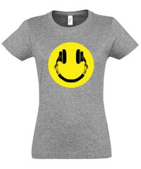 Marškinėliai moterims Šypsena, pilki kaina ir informacija | Marškinėliai moterims | pigu.lt