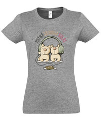 Marškinėliai moterims Sielos, pilki kaina ir informacija | Marškinėliai moterims | pigu.lt