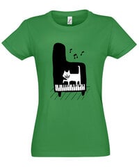Marškinėliai moterims Pianistė, žali kaina ir informacija | Marškinėliai moterims | pigu.lt