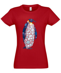 Marškinėliai moterims Pingvinė, raudoni kaina ir informacija | Marškinėliai moterims | pigu.lt